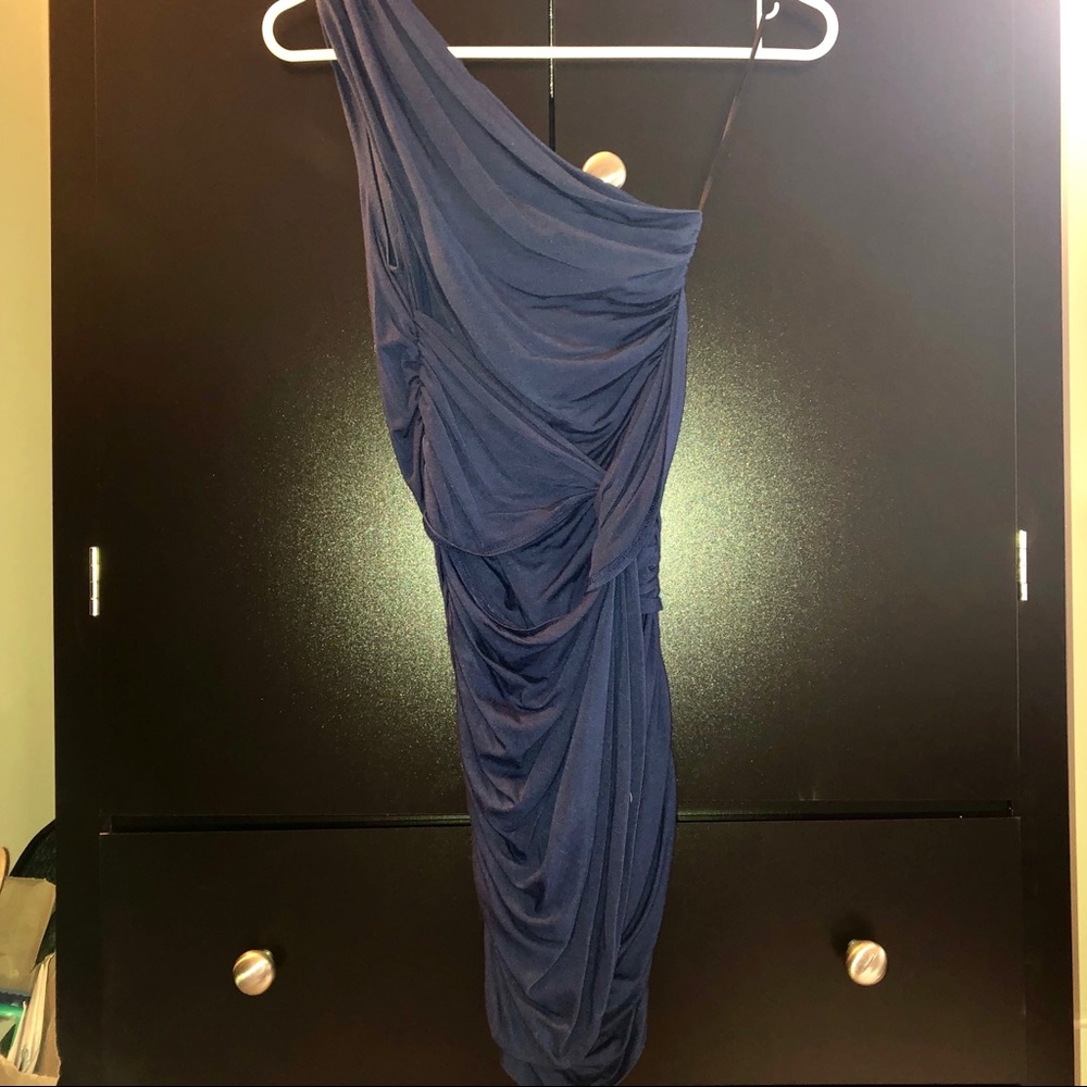 Ruched one shoulder dress